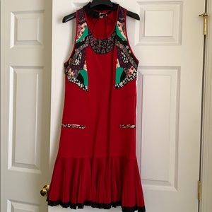 Coach Red Floral Patchwork Dress